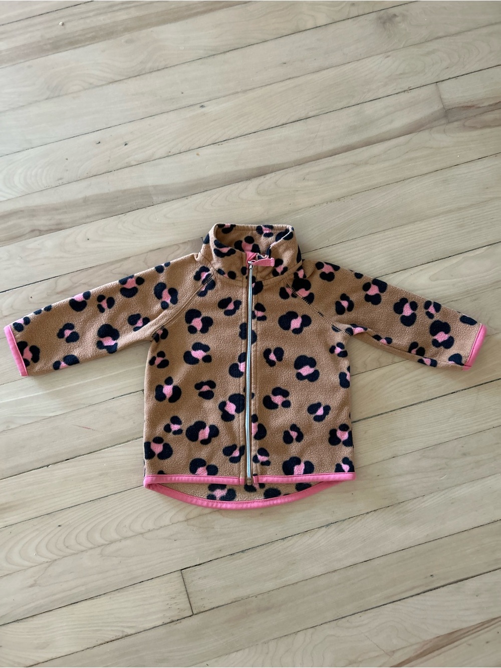 George - Infant Fleece Leopard Print Zip Sweater - size 6-12M